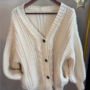 Cozy Cream Knit Cardigan Sweater